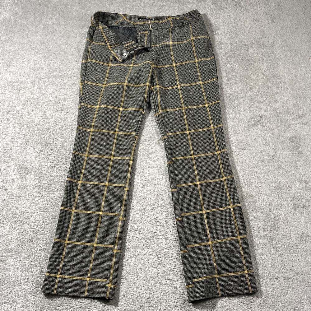 7th Ave. New York & Co. Design Studio Checkered Bootcut Dress Formal 10 Stretch